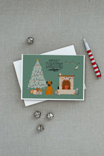 Load image into Gallery viewer, Border Terrier Christmas Everyone Greeting Cards -  Blank Note Cards – 8-Pack of Artist-Designed Cards with Envelopes