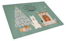 Load image into Gallery viewer, White German Shepherd Christmas Everyone Glass Cutting Boards – Durable, Decorative Kitchen Art Large CK7608LCB
