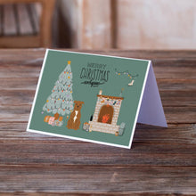 Load image into Gallery viewer, Brown Staffordshire Bull Terrier Christmas Everyone Greeting Cards -  Blank Note Cards – 8-Pack of Artist-Designed Cards with Envelopes