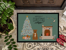 Load image into Gallery viewer, Brown Staffordshire Bull Terrier Christmas Everyone Doormat - 18x27 Decorative Floor Mat – Indoor/Outdoor Rug with Artistic Flair CK7610MAT