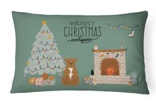 Load image into Gallery viewer, Brown Staffordshire Bull Terrier Christmas Everyone Canvas Fabric Decorative Pillow CK7610PW1216