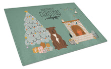 Load image into Gallery viewer, Chocolate Staffordshire Bull Terrier Christmas Everyone Glass Cutting Boards – Durable, Decorative Kitchen Art Large CK7611LCB