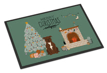Load image into Gallery viewer, Chocolate Staffordshire Bull Terrier Christmas Everyone Doormat - 18x27 Decorative Floor Mat – Indoor/Outdoor Rug with Artistic Flair CK7611MAT