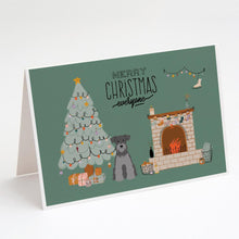 Load image into Gallery viewer, Black Silver Miniature Schnauzer Christmas Everyone Greeting Cards -  Blank Note Cards – 8-Pack of Artist-Designed Cards with Envelopes