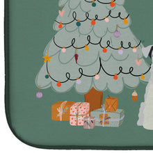 Load image into Gallery viewer, White Miniature Schnauzer Christmas Everyone Dish Drying Mat – Absorbent, Artistic Kitchen Essentials CK7616DDM