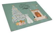 Load image into Gallery viewer, White Miniature Schnauzer Christmas Everyone Glass Cutting Boards – Durable, Decorative Kitchen Art Large CK7616LCB