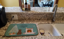 Load image into Gallery viewer, Chocolate Labrador Christmas Everyone Dish Drying Mat – Absorbent, Artistic Kitchen Essentials CK7619DDM