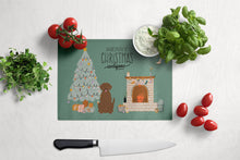 Load image into Gallery viewer, Chocolate Labrador Christmas Everyone Glass Cutting Boards – Durable, Decorative Kitchen Art Large CK7619LCB