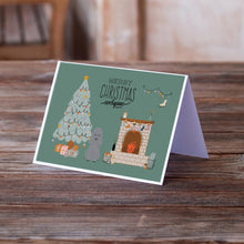 Load image into Gallery viewer, Silver Poodle Christmas Everyone Greeting Cards -  Blank Note Cards – 8-Pack of Artist-Designed Cards with Envelopes