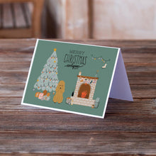 Load image into Gallery viewer, Tan Poodle Christmas Everyone Greeting Cards -  Blank Note Cards – 8-Pack of Artist-Designed Cards with Envelopes