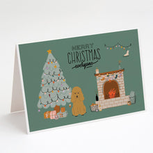 Load image into Gallery viewer, Tan Poodle Christmas Everyone Greeting Cards -  Blank Note Cards – 8-Pack of Artist-Designed Cards with Envelopes