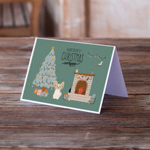 Load image into Gallery viewer, Sable White Papillon Christmas Everyone Greeting Cards -  Blank Note Cards – 8-Pack of Artist-Designed Cards with Envelopes