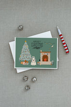 Load image into Gallery viewer, Silver White Shih Tzu Christmas Everyone Greeting Cards -  Blank Note Cards – 8-Pack of Artist-Designed Cards with Envelopes