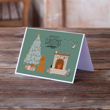 Load image into Gallery viewer, Red Cocker Spaniel Christmas Everyone Greeting Cards -  Blank Note Cards – 8-Pack of Artist-Designed Cards with Envelopes