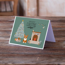 Load image into Gallery viewer, Corgi Christmas Everyone Greeting Cards -  Blank Note Cards – 8-Pack of Artist-Designed Cards with Envelopes
