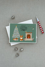 Load image into Gallery viewer, Corgi Christmas Everyone Greeting Cards -  Blank Note Cards – 8-Pack of Artist-Designed Cards with Envelopes