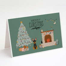 Load image into Gallery viewer, English Toy Terrier Christmas Everyone Greeting Cards -  Blank Note Cards – 8-Pack of Artist-Designed Cards with Envelopes