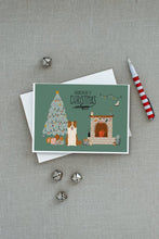 Load image into Gallery viewer, Red White Border Collie Christmas Everyone Greeting Cards -  Blank Note Cards – 8-Pack of Artist-Designed Cards with Envelopes