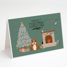 Load image into Gallery viewer, Red White English Bulldog Christmas Everyone Greeting Cards -  Blank Note Cards – 8-Pack of Artist-Designed Cards with Envelopes
