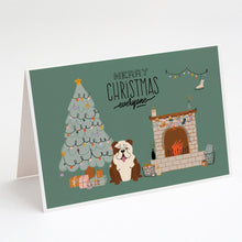 Load image into Gallery viewer, Brindle White English Bulldog Christmas Everyone Greeting Cards -  Blank Note Cards – 8-Pack of Artist-Designed Cards with Envelopes