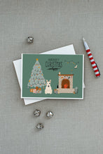 Load image into Gallery viewer, White Bull Terrier Christmas Everyone Greeting Cards -  Blank Note Cards – 8-Pack of Artist-Designed Cards with Envelopes