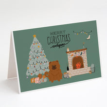 Load image into Gallery viewer, Red Chow Chow Christmas Everyone Greeting Cards -  Blank Note Cards – 8-Pack of Artist-Designed Cards with Envelopes
