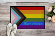 Load image into Gallery viewer, Gay Pride Progress Pride All are Welcome Doormat - 24x36 Decorative Floor Mat – Indoor/Outdoor Rug with Artistic Flair