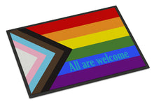 Load image into Gallery viewer, Gay Pride Progress Pride All are Welcome Doormat - 24x36 Decorative Floor Mat – Indoor/Outdoor Rug with Artistic Flair