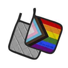 Load image into Gallery viewer, Gay Pride Progress Pride All are Welcome Pot Holders - Set of 2 - Heat-Resistant Kitchen Essentials