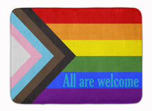 Load image into Gallery viewer, Gay Pride Progress Pride All are Welcome Machine Washable Memory Foam Mat