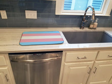 Load image into Gallery viewer, Transgender Pride Dish Drying Mat – Absorbent, Artistic Kitchen Essentials