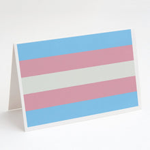 Load image into Gallery viewer, Transgender Pride Greeting Cards -  Blank Note Cards – 8-Pack of Artist-Designed Cards with Envelopes