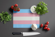 Load image into Gallery viewer, Transgender Pride Glass Cutting Boards – Durable, Decorative Kitchen Art Large