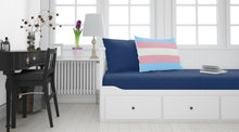 Load image into Gallery viewer, Transgender Pride Fabric Standard Pillowcase – Artistic Decorative Front, White Back