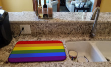Load image into Gallery viewer, Gay Pride Dish Drying Mat – Absorbent, Artistic Kitchen Essentials