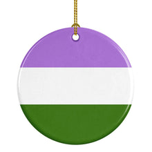 Load image into Gallery viewer, Genderqueer Pride Ceramic Ornament
