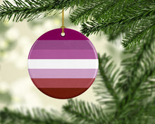 Load image into Gallery viewer, Lesbian Pride Ceramic Ornament