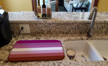 Load image into Gallery viewer, Lesbian Pride Dish Drying Mat – Absorbent, Artistic Kitchen Essentials