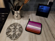 Load image into Gallery viewer, Lesbian Pride Pot Holders - Set of 2 - Heat-Resistant Kitchen Essentials