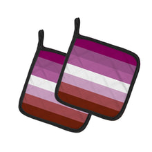Load image into Gallery viewer, Lesbian Pride Pot Holders - Set of 2 - Heat-Resistant Kitchen Essentials