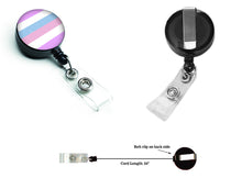 Load image into Gallery viewer, Bigender Pride Retractable Badge Reel