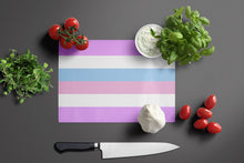 Load image into Gallery viewer, Bigender Pride Glass Cutting Boards – Durable, Decorative Kitchen Art Large