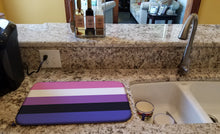 Load image into Gallery viewer, Genderfluid Pride Dish Drying Mat – Absorbent, Artistic Kitchen Essentials