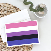 Load image into Gallery viewer, Genderfluid Pride Greeting Cards -  Blank Note Cards – 8-Pack of Artist-Designed Cards with Envelopes
