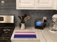 Load image into Gallery viewer, Genderfluid Pride Glass Cutting Boards – Durable, Decorative Kitchen Art Large
