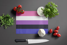 Load image into Gallery viewer, Genderfluid Pride Glass Cutting Boards – Durable, Decorative Kitchen Art Large