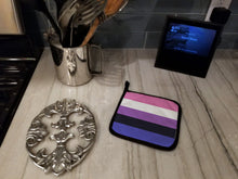 Load image into Gallery viewer, Genderfluid Pride Pot Holders - Set of 2 - Heat-Resistant Kitchen Essentials