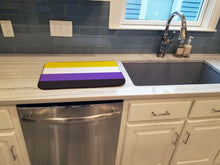 Load image into Gallery viewer, Nonbinary Pride Dish Drying Mat – Absorbent, Artistic Kitchen Essentials