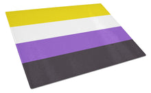 Load image into Gallery viewer, Nonbinary Pride Glass Cutting Boards – Durable, Decorative Kitchen Art Large