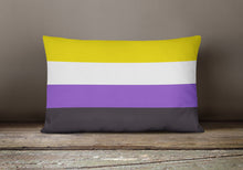 Load image into Gallery viewer, Nonbinary Pride Canvas Fabric Decorative Pillow